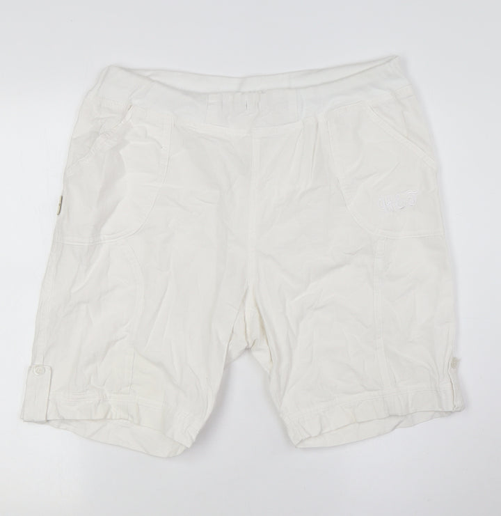 Halteks Womens White Cotton Basic Shorts Size XL L8 in Regular
