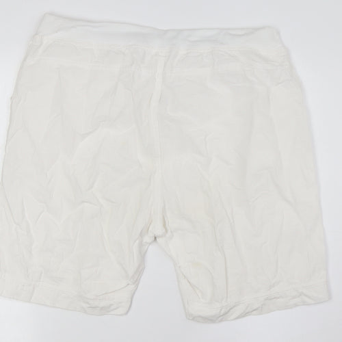 Halteks Womens White Cotton Basic Shorts Size XL L8 in Regular