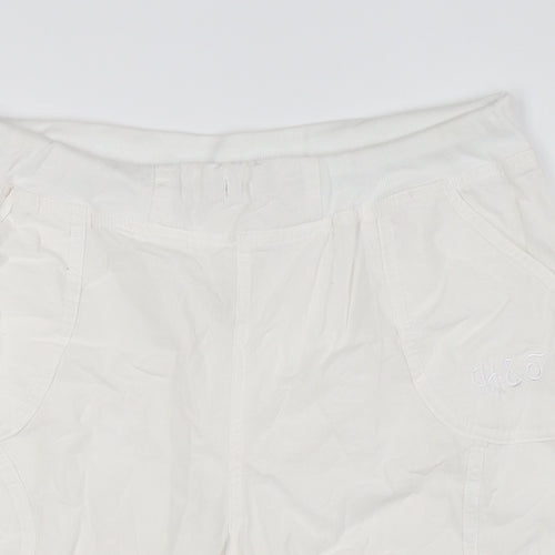 Halteks Womens White Cotton Basic Shorts Size XL L8 in Regular