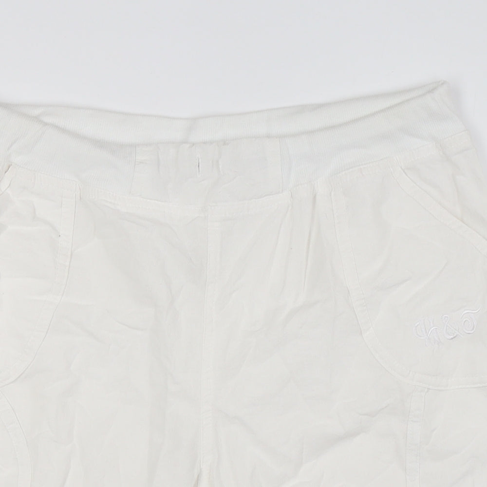 Halteks Womens White Cotton Basic Shorts Size XL L8 in Regular