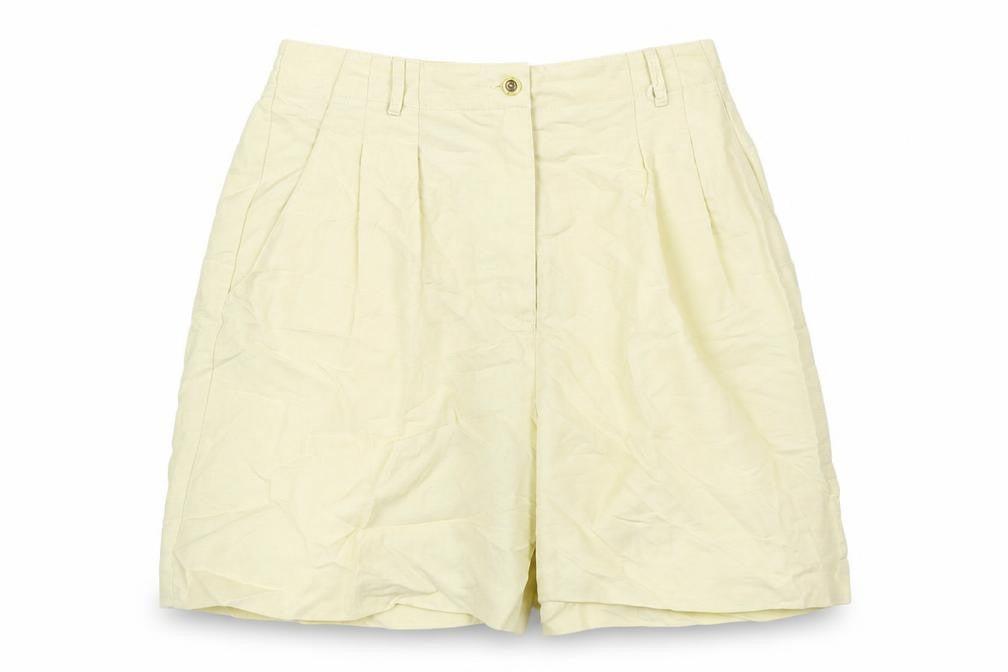 Line UP Womens Yellow Polyester Basic Shorts Size M L6 in Regular Zip