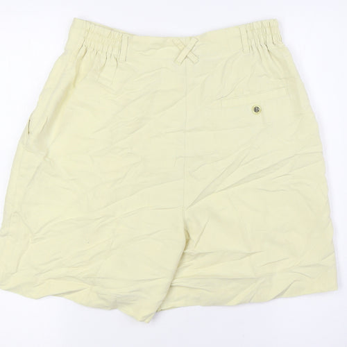 Line UP Womens Yellow Polyester Basic Shorts Size M L6 in Regular Zip