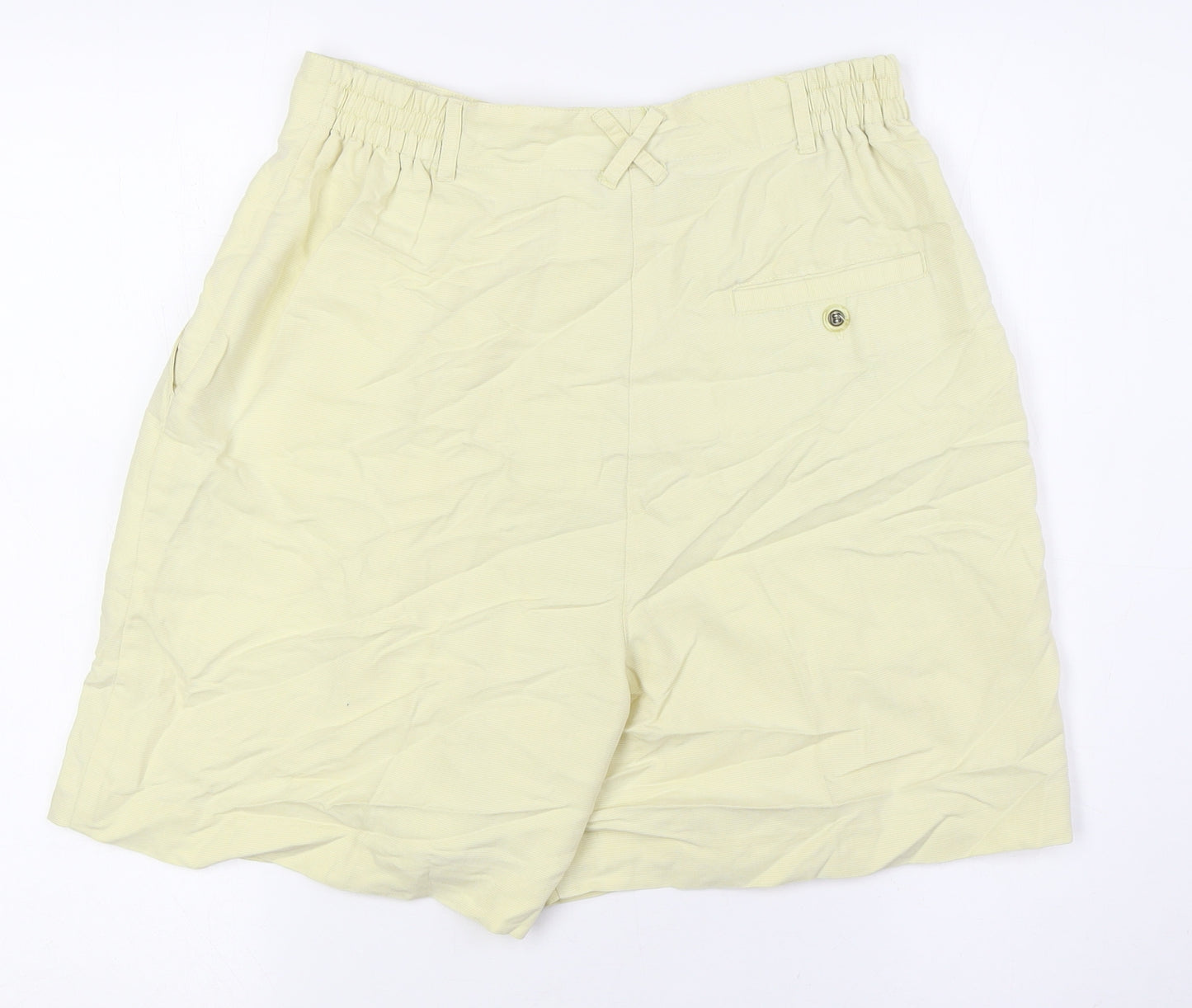 Line UP Womens Yellow Polyester Basic Shorts Size M L6 in Regular Zip