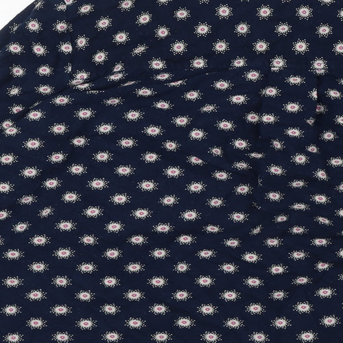 Marks and Spencer Womens Blue Viscose Basic Button-Up Size 10 Collared