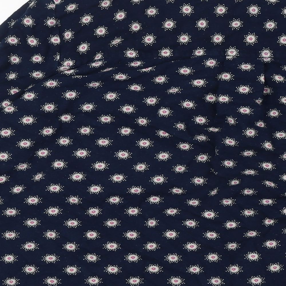 Marks and Spencer Womens Blue Viscose Basic Button-Up Size 10 Collared