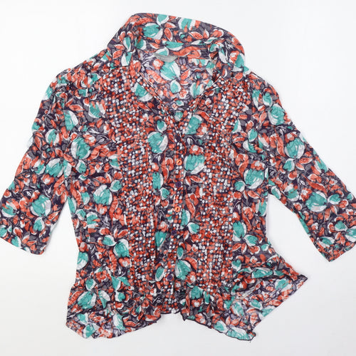 Per Una Womens Multicoloured Polyester Basic Button-Up Size 12 Collared
