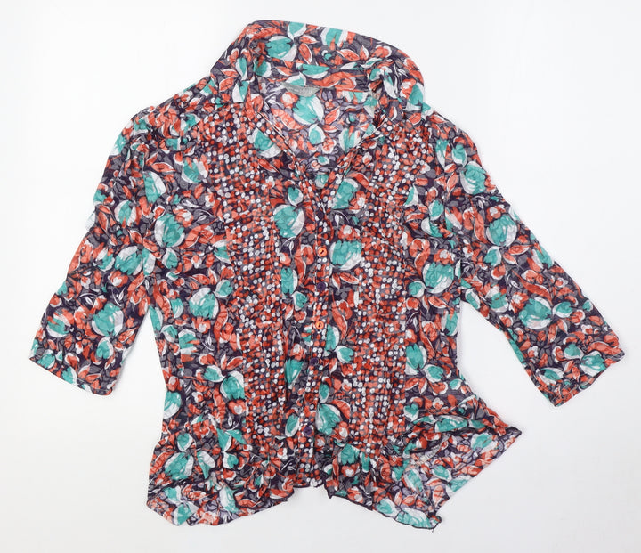 Per Una Womens Multicoloured Polyester Basic Button-Up Size 12 Collared
