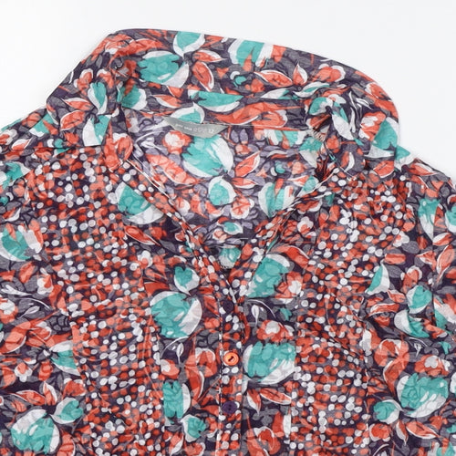 Per Una Womens Multicoloured Polyester Basic Button-Up Size 12 Collared