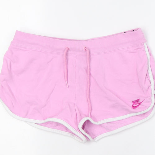 Nike Womens Pink Cupro Bermuda Shorts Size M Regular Tie