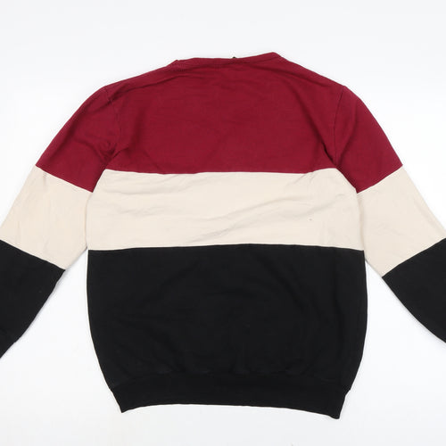 Hong gwiezdny Womens Multicoloured Colourblock Cotton Pullover Sweatshirt Size XL