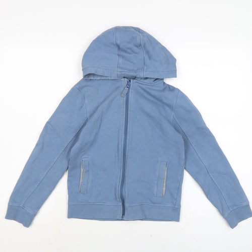John Lewis Boys Blue Cotton Full Zip Hoodie Size 9 Years