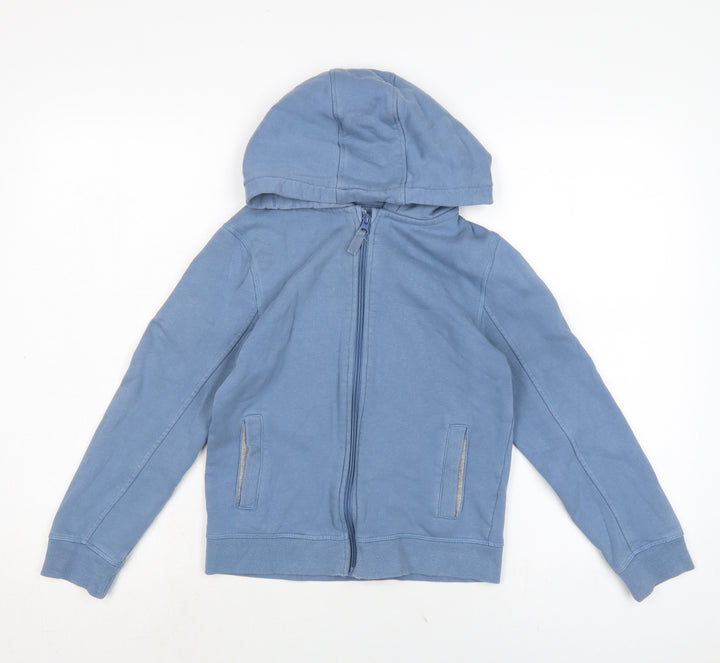 John Lewis Boys Blue Cotton Full Zip Hoodie Size 9 Years