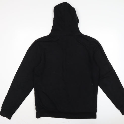 Il sarto Mens Black Cotton Pullover Hoodie Size M
