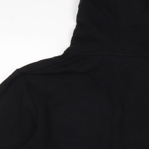 Il sarto Mens Black Cotton Pullover Hoodie Size M