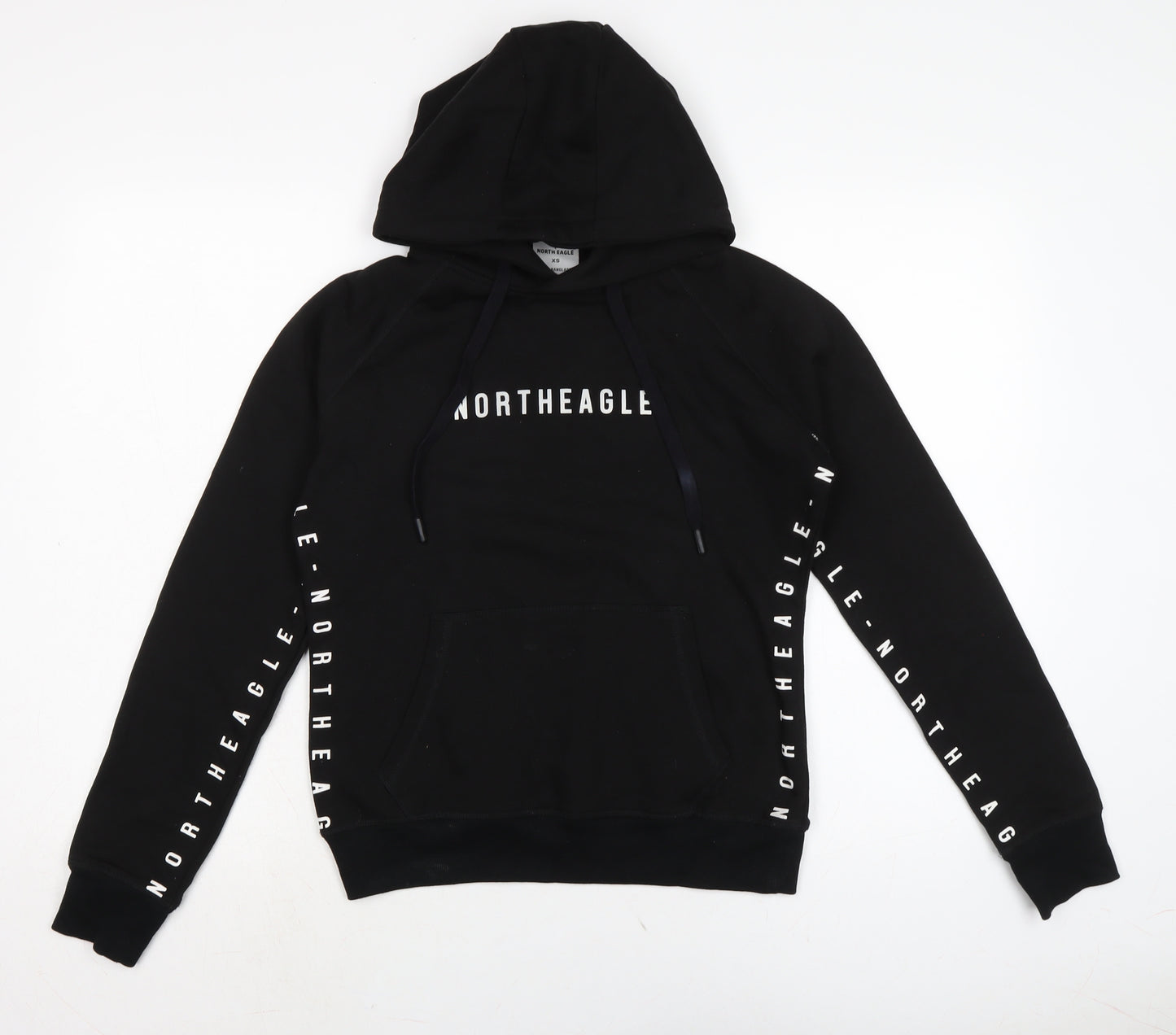 north eagle Womens Black Cotton Pullover Hoodie Size XS