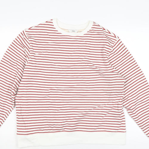 Marks and Spence Womens White Cotton Pullover Sweatshirt Size M