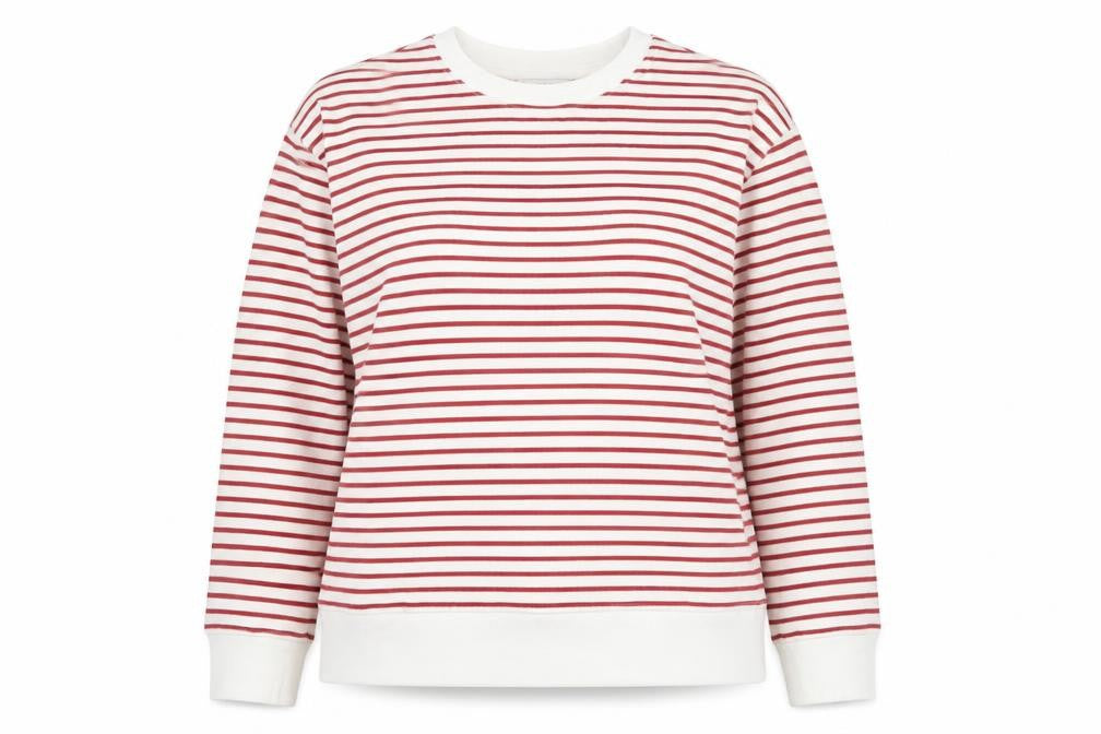 Front view of Marks & Spencer Spence women’s white cotton pullover sweatshirt, size M