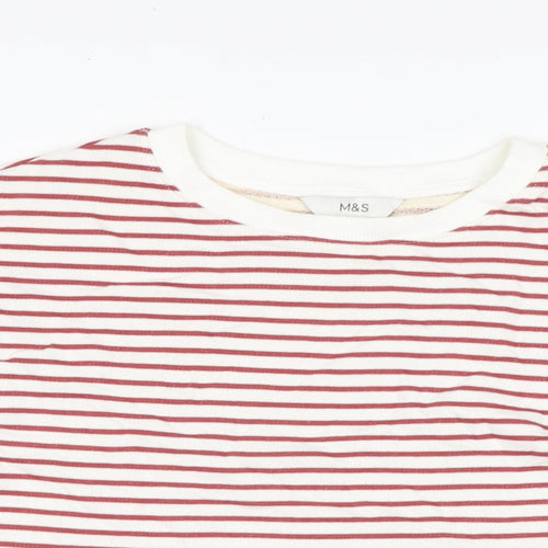Marks and Spence Womens White Cotton Pullover Sweatshirt Size M