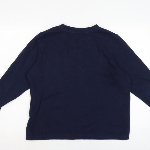 Marks and Spencer Womens Blue Crew Neck Cotton Pullover Jumper Size 16