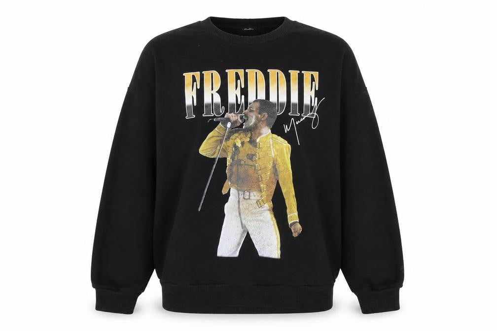 Front view of Berksha women’s black cotton pullover sweatshirt, size M