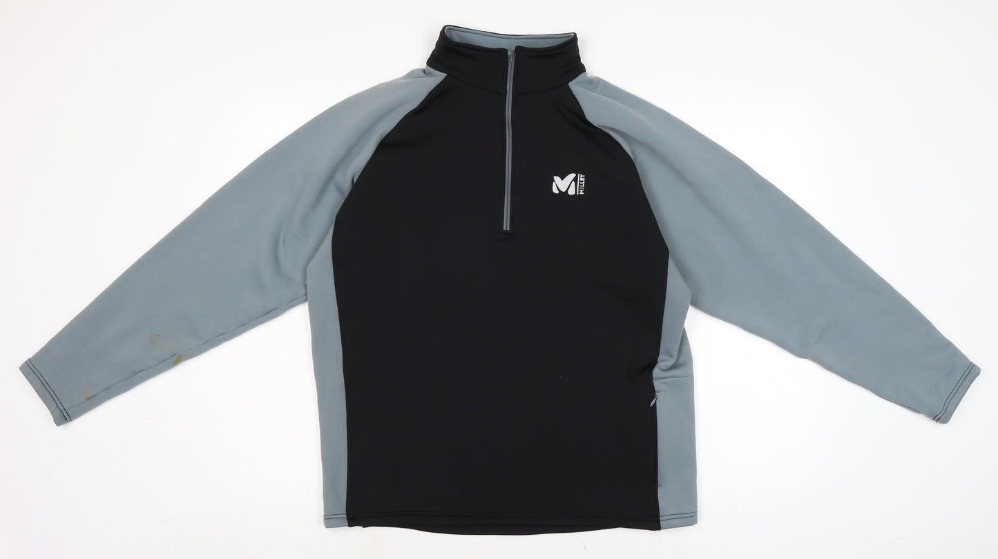 Millet Mens Black Polyester Pullover Casual Size L Mock Neck