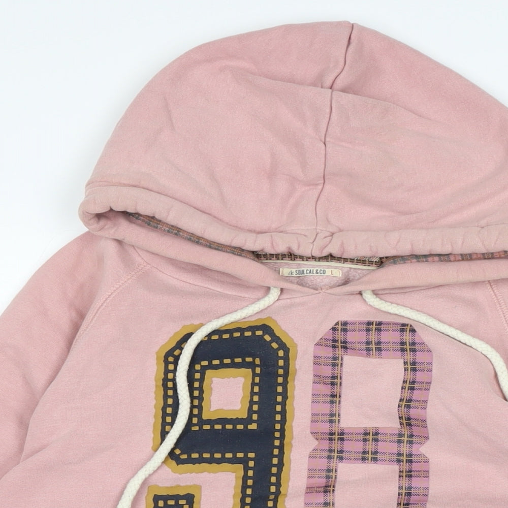 SoulCal&Co Womens Pink Cotton Pullover Hoodie Size L