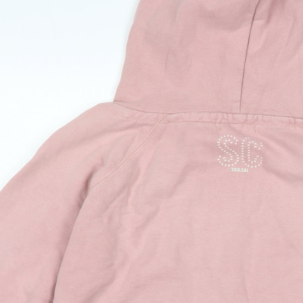SoulCal&Co Womens Pink Cotton Pullover Hoodie Size L