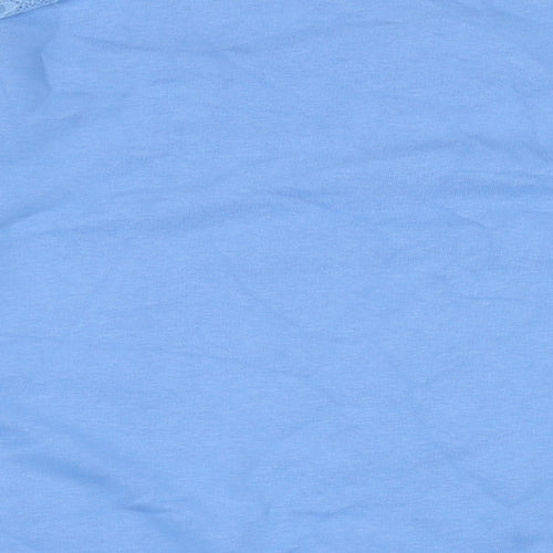 Marks and Spencer Womens Blue Cotton Pullover Sweatshirt Size 22 - lace detail to sleeves.