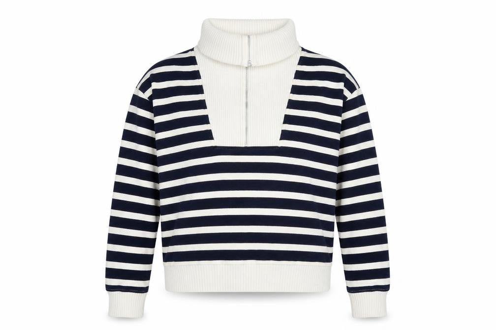 Front view of Marks & Spencer women’s ivory high neck cotton jumper, size L