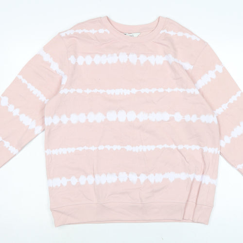 Marks and Spencer Womens Pink Cotton Pullover Sweatshirt Size M
