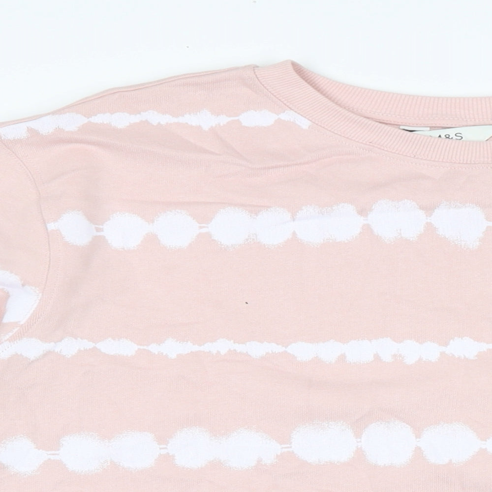 Marks and Spencer Womens Pink Cotton Pullover Sweatshirt Size M