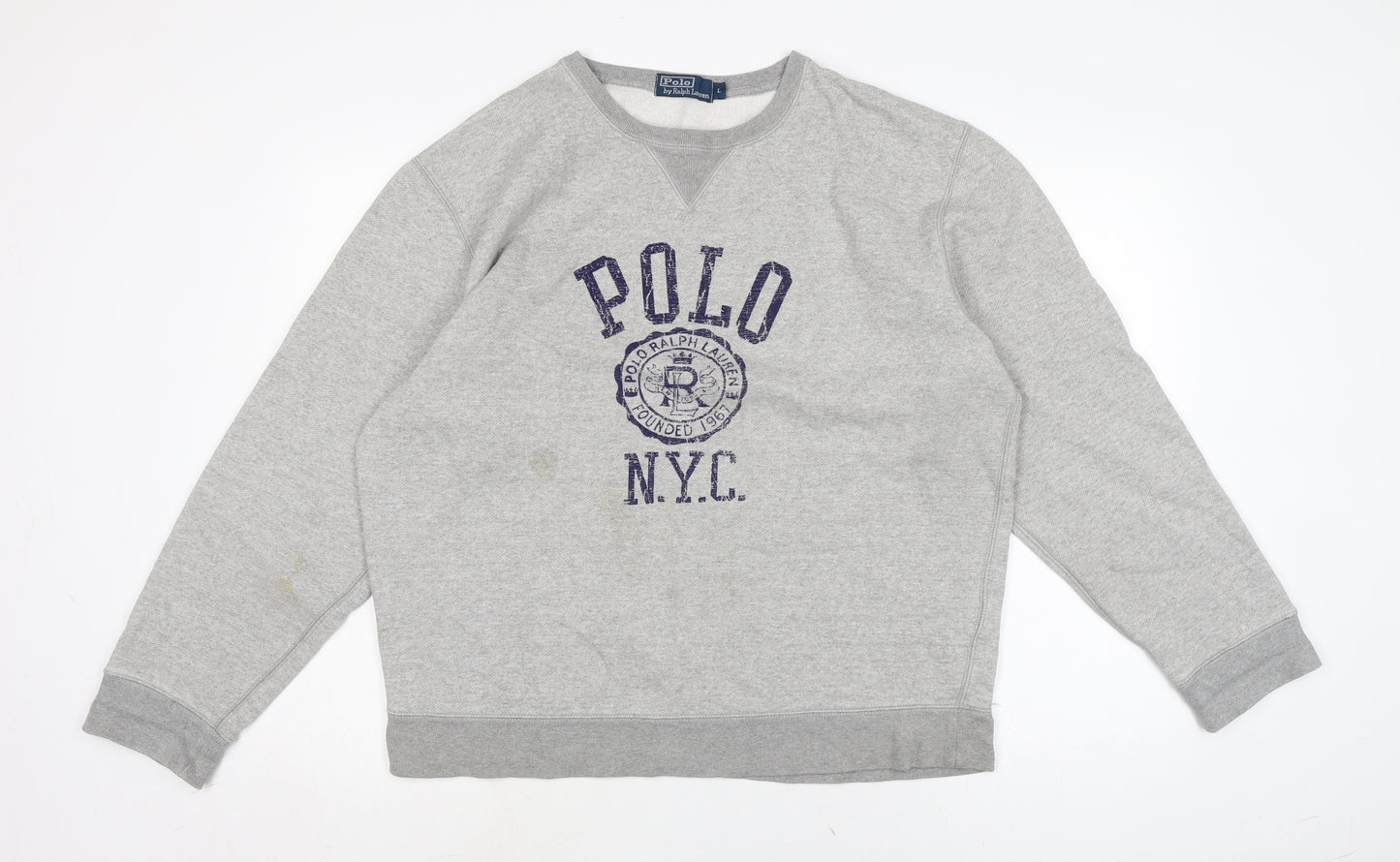 Polo Ralph Lauren Mens Grey Cotton Pullover Sweatshirt Size L