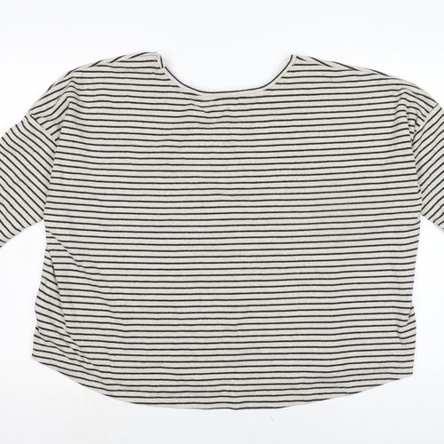 New Look Womens Grey Cotton Jersey T-Shirt Size L Crew Neck