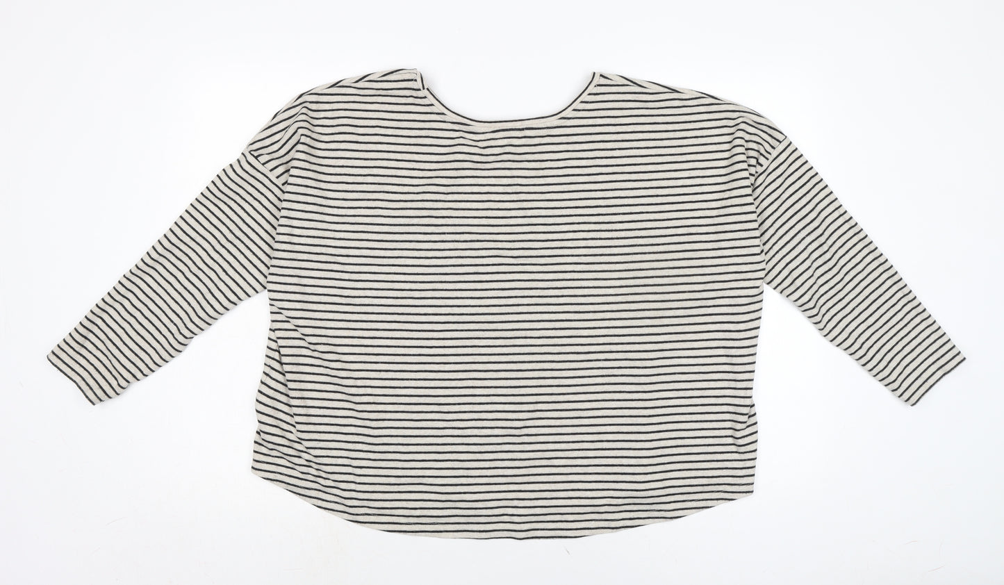 New Look Womens Grey Cotton Jersey T-Shirt Size L Crew Neck