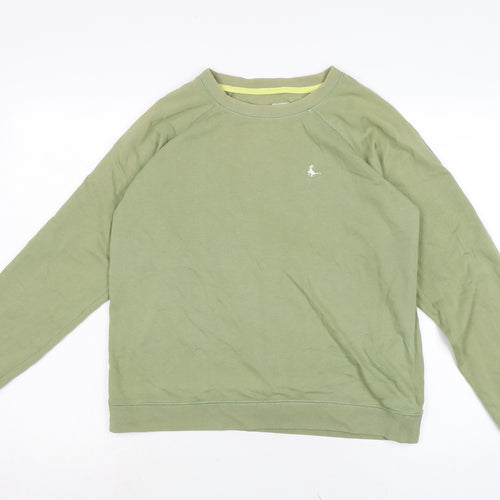 Jack Wills Womens Green Crew Neck Cotton Pullover Jumper Size 14