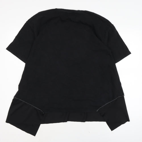 Zara Womens Black Cotton Basic T-Shirt Size L Crew Neck