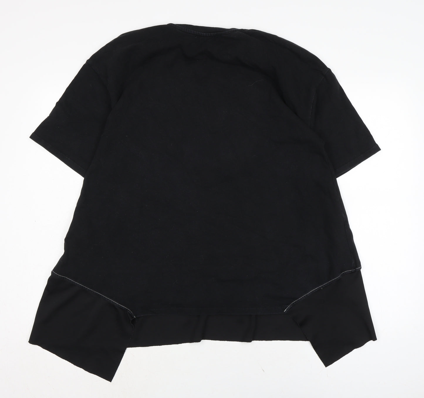 Zara Womens Black Cotton Basic T-Shirt Size L Crew Neck
