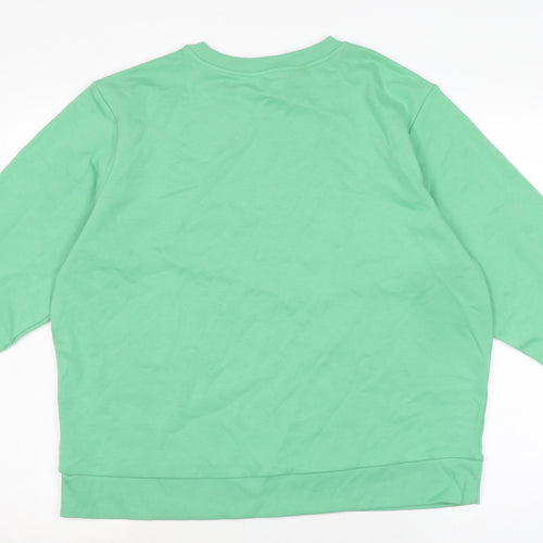 Marks and Spencer Womens Green Cotton Pullover Sweatshirt Size L