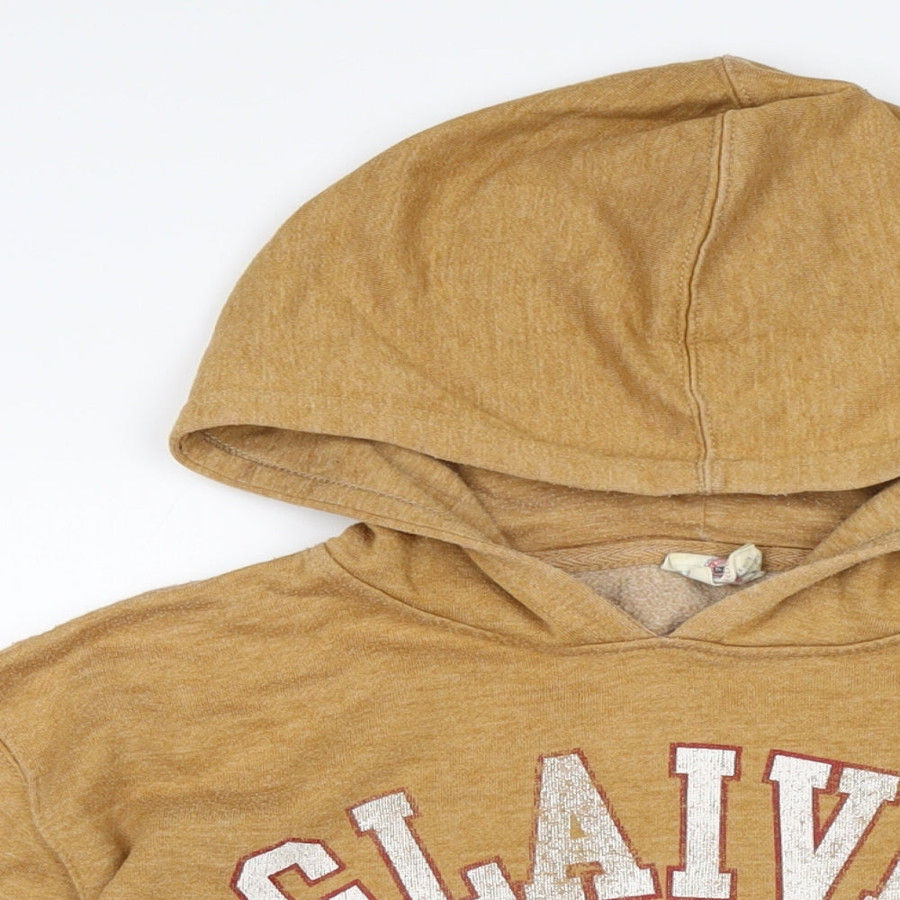 La radoute Womens Brown Houndstooth Cotton Pullover Hoodie Size L