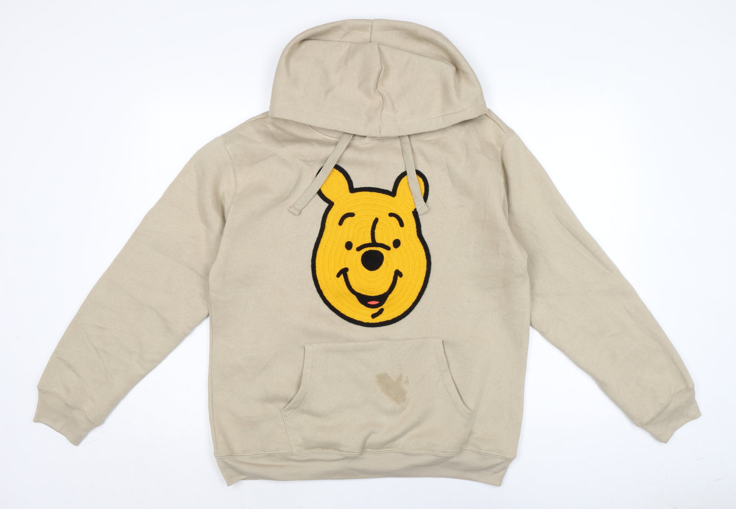 Disney Womens Beige Cotton Pullover Hoodie Size M
