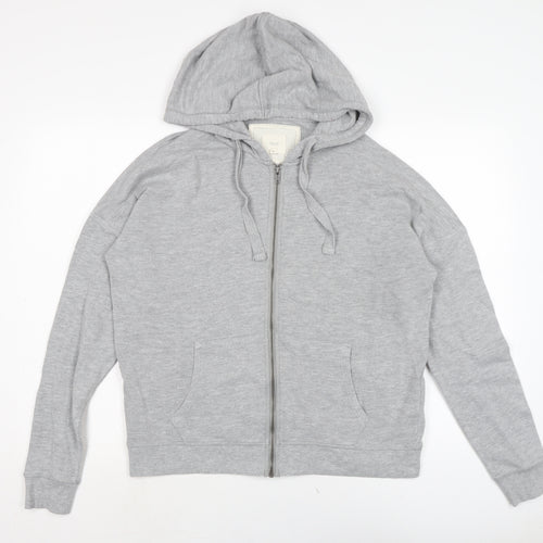 NEXT Womens Grey Houndstooth Cotton Full Zip Hoodie Size 12