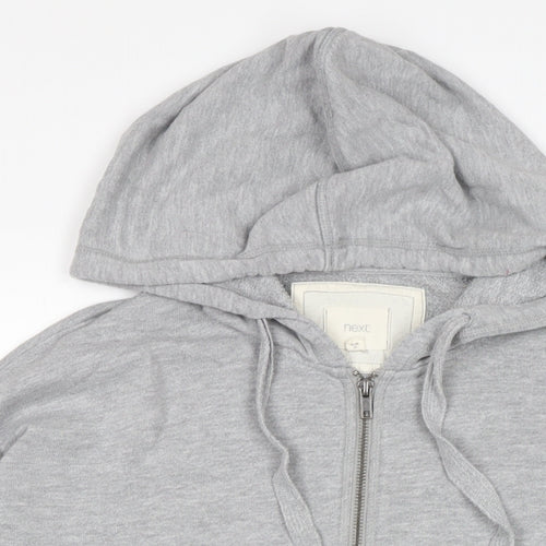 NEXT Womens Grey Houndstooth Cotton Full Zip Hoodie Size 12