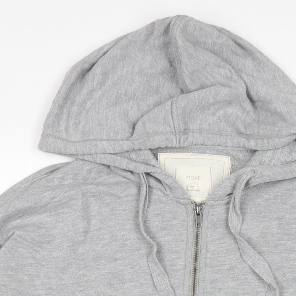 NEXT Womens Grey Houndstooth Cotton Full Zip Hoodie Size 12