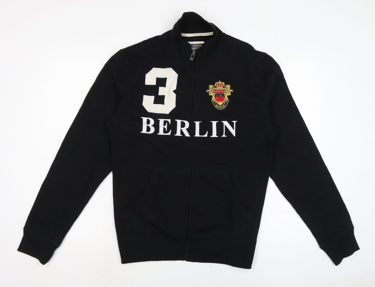 Robin Ruth Mens Black Cotton Pullover Sweatshirt Size M