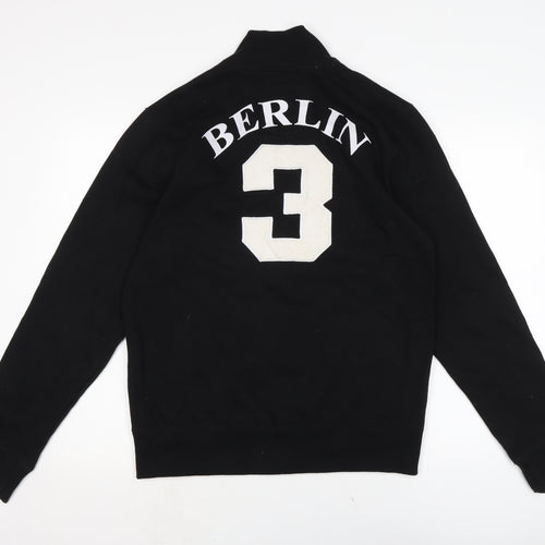 Robin Ruth Mens Black Cotton Pullover Sweatshirt Size M