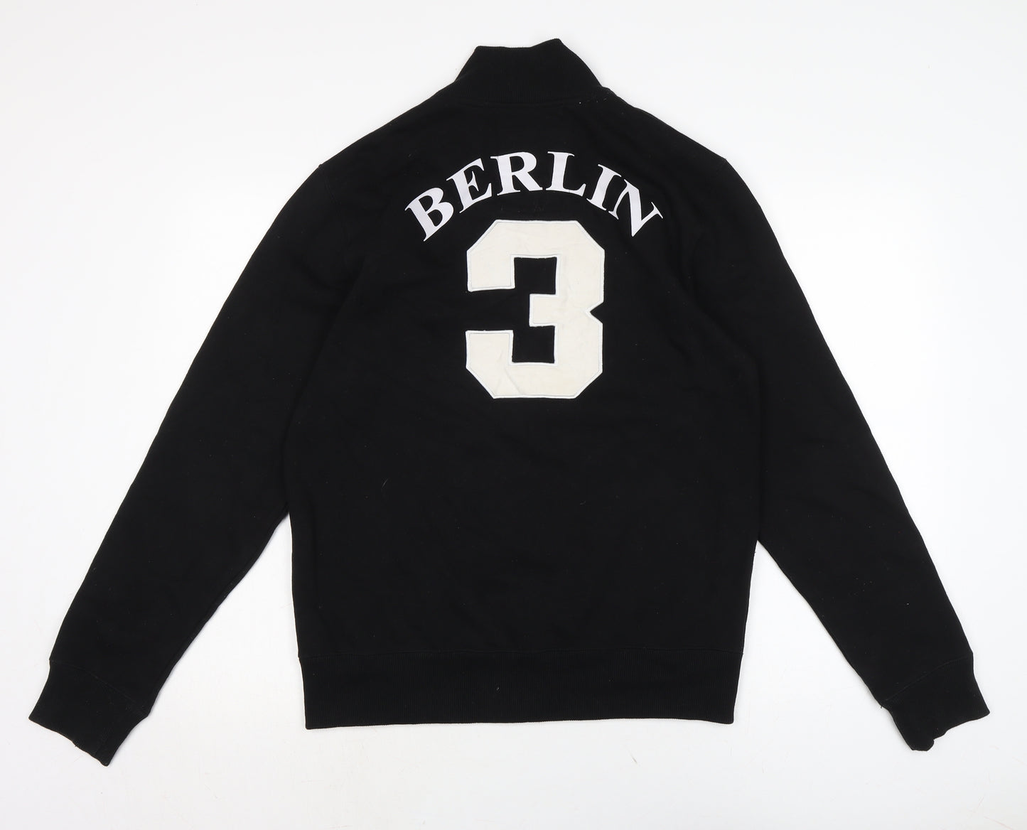Robin Ruth Mens Black Cotton Pullover Sweatshirt Size M