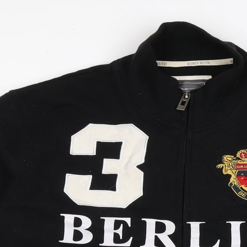 Robin Ruth Mens Black Cotton Pullover Sweatshirt Size M