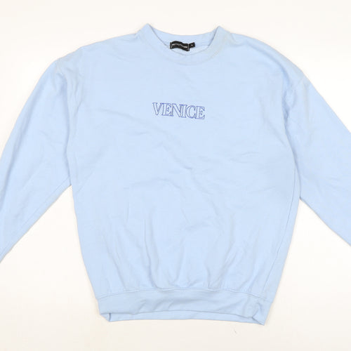 PRETTYLITTLETHING Womens Blue Cotton Pullover Sweatshirt Size S