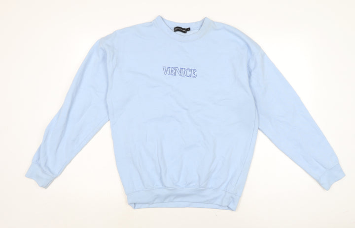 PRETTYLITTLETHING Womens Blue Cotton Pullover Sweatshirt Size S