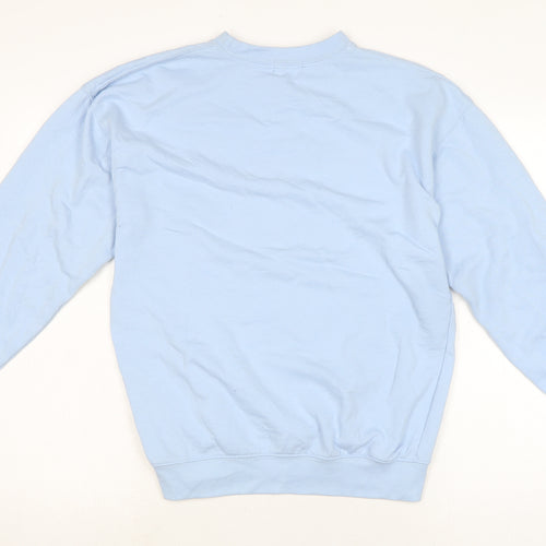 PRETTYLITTLETHING Womens Blue Cotton Pullover Sweatshirt Size S